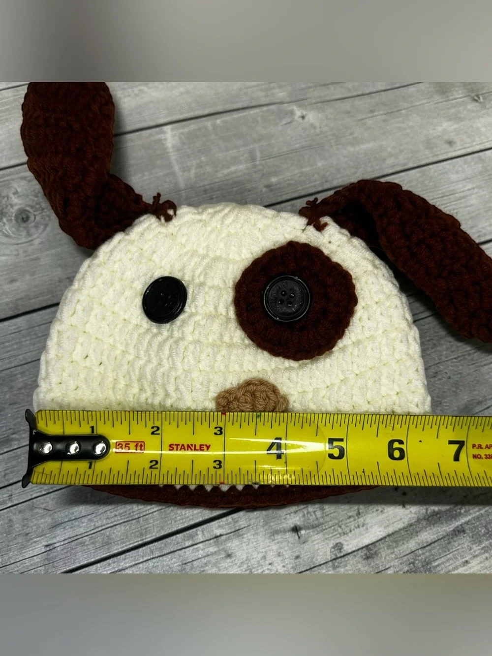 Handmade Crochet Newborn Puppy Dog Hat Booties Set Photo Prop Baby Costume